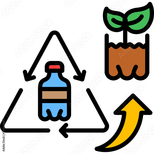 Upcycling lineal color icon