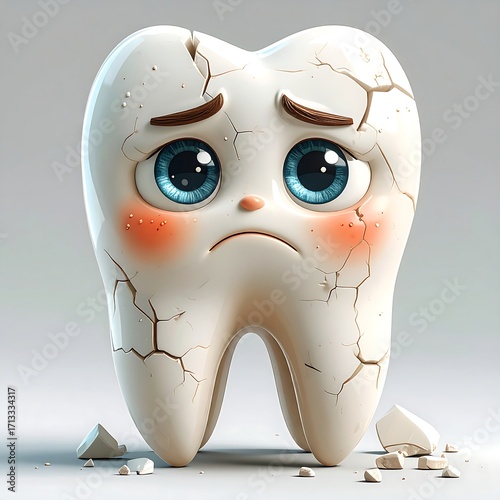 Cartoon tooth with a crack (1)