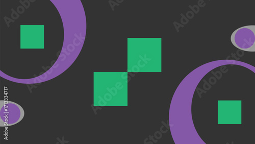 Modern Abstract Geometric Background With Colorful Shapes On Dark Surface