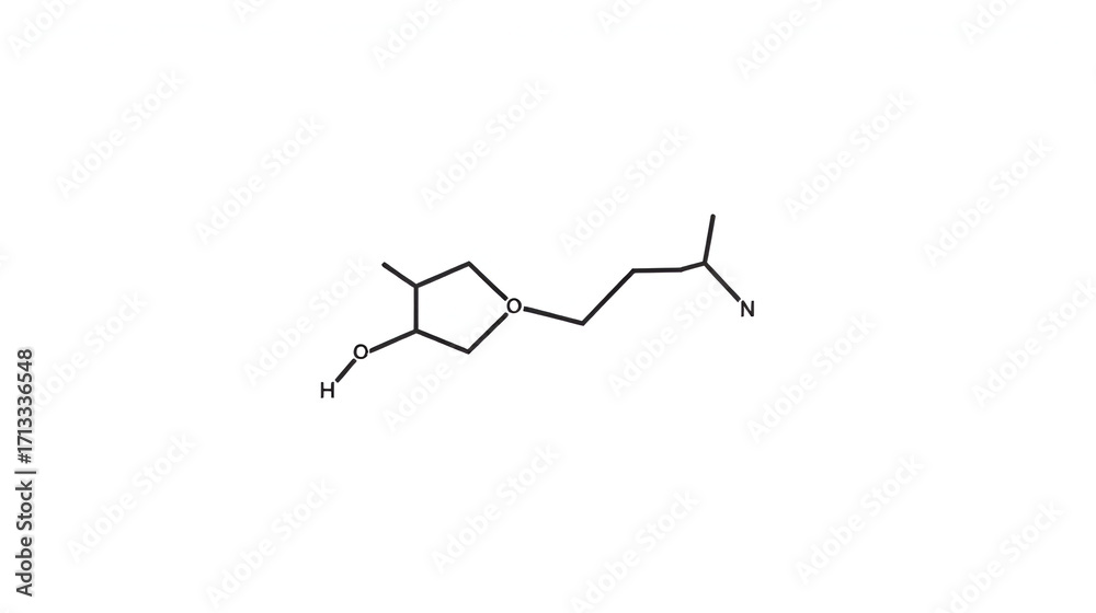 Naklejka premium 3D image of Thyroid-stimulating hormone skeletal formula - molecular chemical structure of thyrotropin isolated on white background