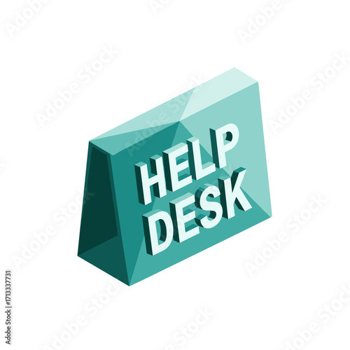 Help Desk Signage for Customer Service Support, Modern Design, Informative Desk Display, Assistance Point
