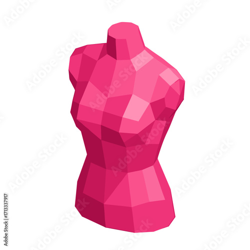 Geometric Pink Dress Form Mannequin for Fashion Displays and Tailoring Projects