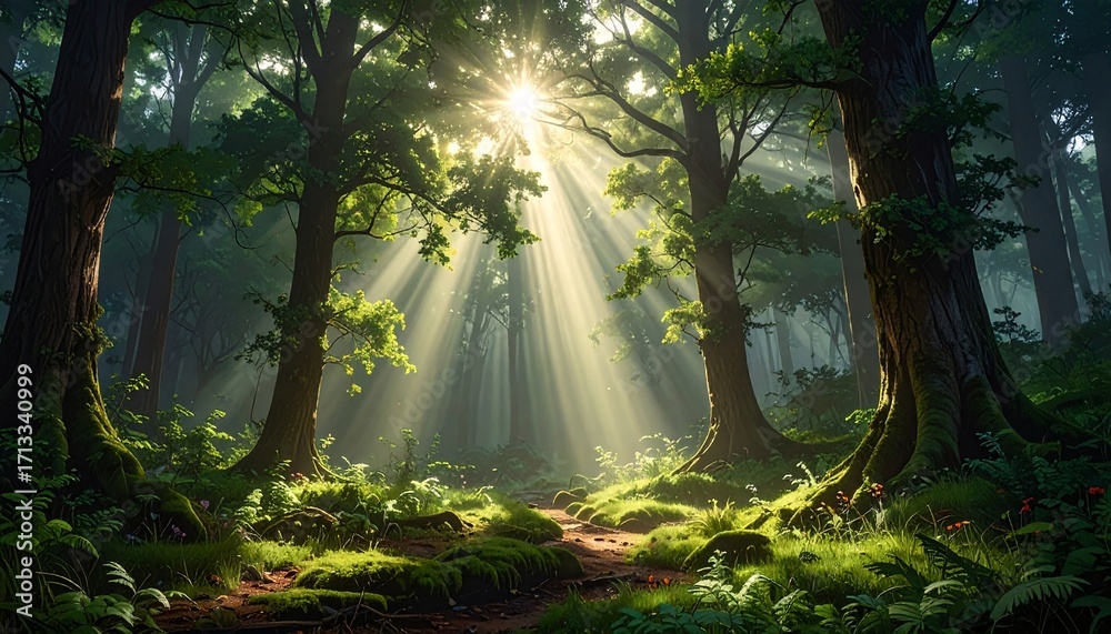 Obraz premium morning in the forest