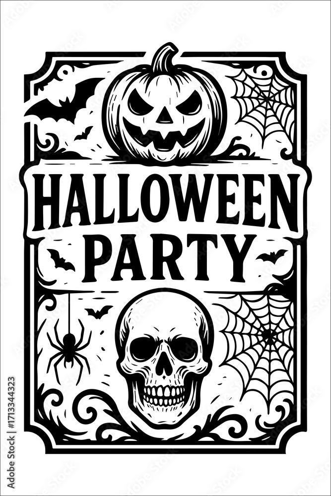 Obraz premium Halloween Party Poster – Trick or Treat (October 31)