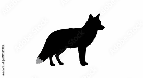 Silhouette of a Fox Elegant Wildlife Illustration