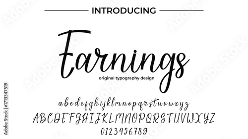 Earnings - Elegant Script Font for Smooth Handwritten Design and Creative Typography