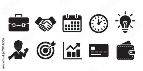 Business and Finance Vector Icon Set for Corporate and Startups