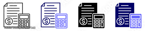 Accounting Icon set Multiple style 