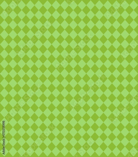 Green seamless checkered pattern with diamond shapes, fresh and natural background design.