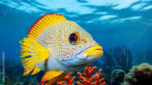 beautiful colorful fish that inhabit the seabed