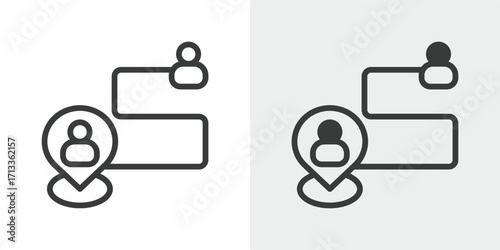 Stakeholder Map Icon Set in Outline and Mixed Style Vector Illustration