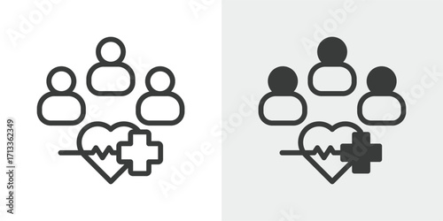 Stakeholders Healthcare Icon Set in Outline and Mixed Style Vector Illustration
