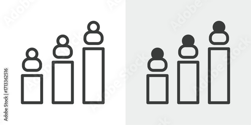Stakeholders Ranking Icon Set in Outline and Mixed Style Vector Illustration