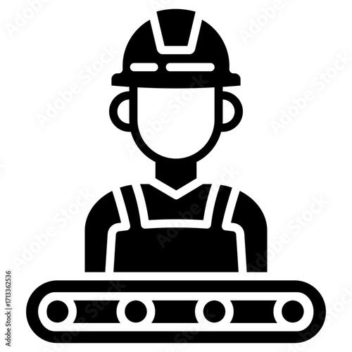 Factory Worker glyph icon
