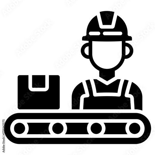 Production Line glyph icon