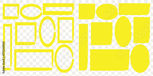 Brush frame rough rectangle box shape set. Text box frame rough grunge square, oval paint shape element. Hand drawn texture grunge brush rectangle, circle round text border. eps 10.......