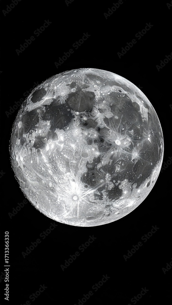 Obraz premium Full moon, detailed craters (2)