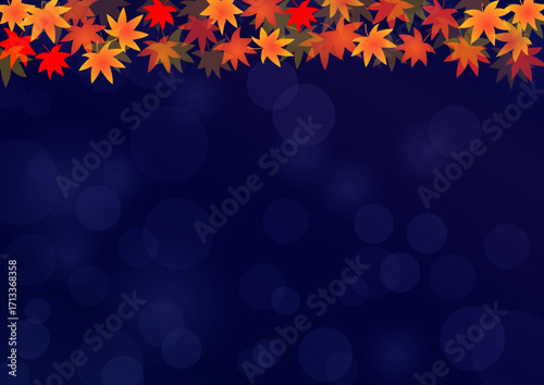 夜空と紅葉の背景