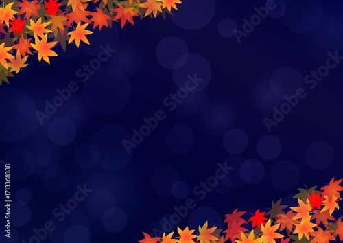 夜空と紅葉の背景