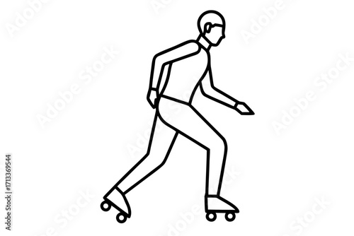line art Skate inline roller silhouette vector isolated on white background