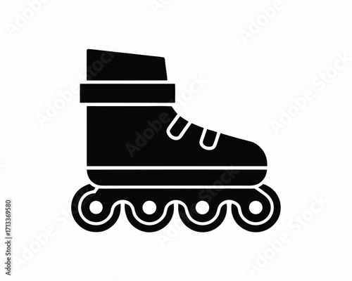 Skate inline roller silhouette vector isolated on white background