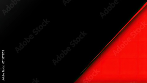 Bold black and red diagonal split