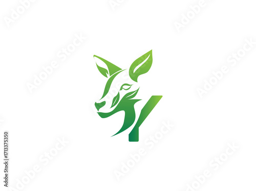 Modern agriculture biotech logo design combining eco-friendly elements with a green leaf and DNA symbol. Abstract emblem representing organic farming, sustainable agriculture, and innovative farm y
