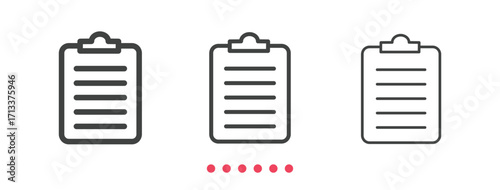 Document icon. Thin line icon vector