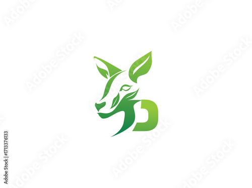 Modern agriculture biotech logo design combining eco-friendly elements with a green leaf and DNA symbol. Abstract emblem representing organic farming, sustainable agriculture, and innovative farm p