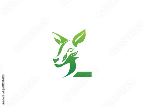 Modern agriculture biotech logo design combining eco-friendly elements with a green leaf and DNA symbol. Abstract emblem representing organic farming, sustainable agriculture, and innovative farm l