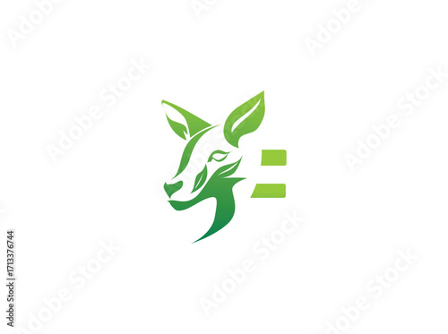 Modern agriculture biotech logo design combining eco-friendly elements with a green leaf and DNA symbol. Abstract emblem representing organic farming, sustainable agriculture, and innovative farm f