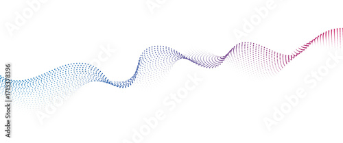 Flowing Dot Wave halftone gradient pattern on transparent background	
