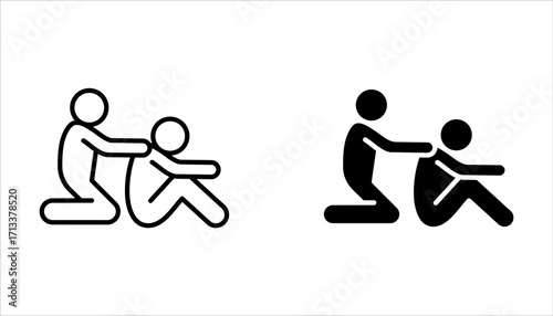 Massage Icon set. spa vector logo, vector sign symbol for design on white background