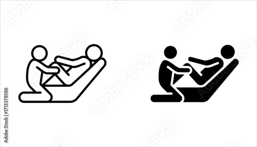Massage Icon set. spa vector logo, vector sign symbol for design on white background