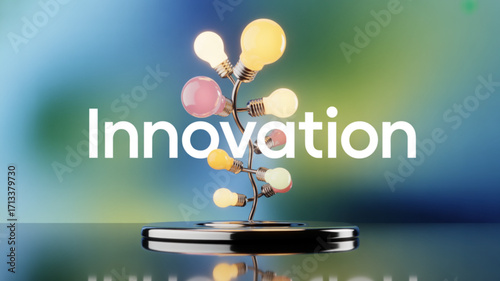 Innovation light bulb ideas creative thinking and inspiration for business and technology concept
