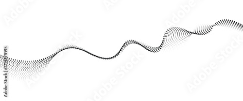 Flowing Dot Wave halftone gradient pattern on transparent background	
