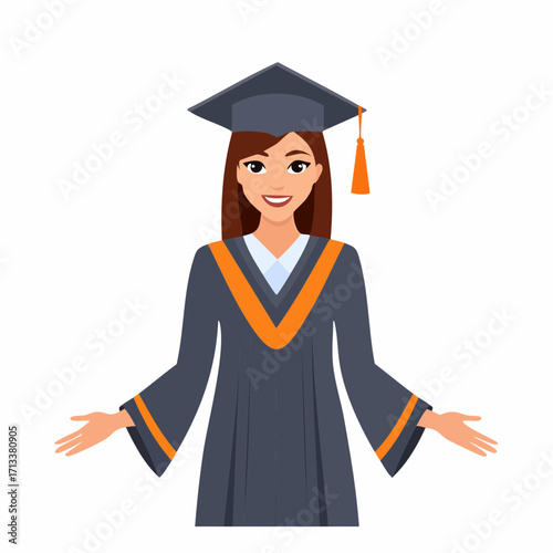 Smiling graduate celebrating success with open arms ready for the future and new beginnings