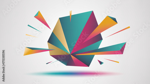 Abstract geometric polygon background vector design with colorful shapes and modern graphic elements art