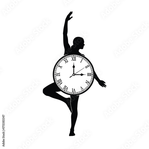 Ballet Dancer Clock Silhouette Graceful Timekeeping Art