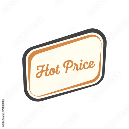 Hot Price promotional label sticker badge for special offers and discounts, indicating a good deal or sale item