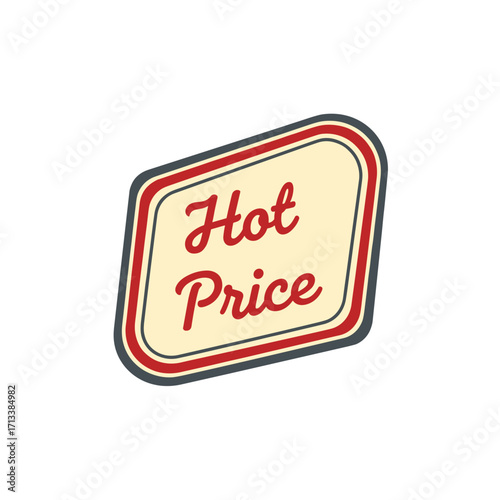 Hot Price retro vintage style label for sales and promotions, a classic advertising badge or sticker design