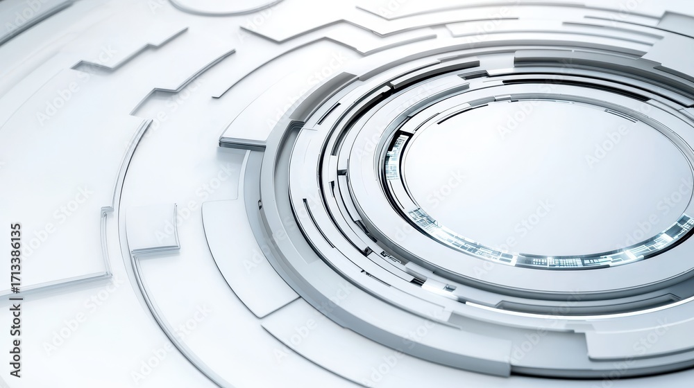 Obraz premium Abstract Minimalist Design with Circular Patterns in Light Tones