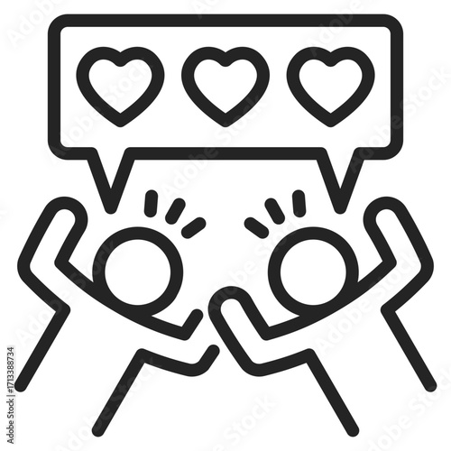 Fans Icon Line Style Vector Illustration 