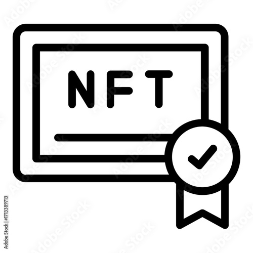 nft certificate icon line