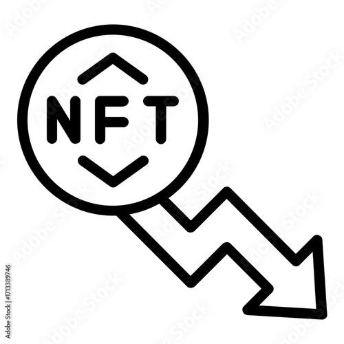 nft coin decrease icon line