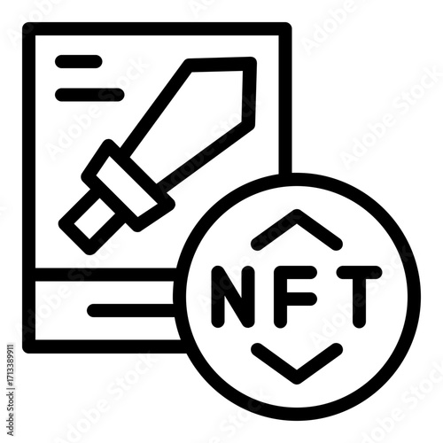 sword trading card nft icon line