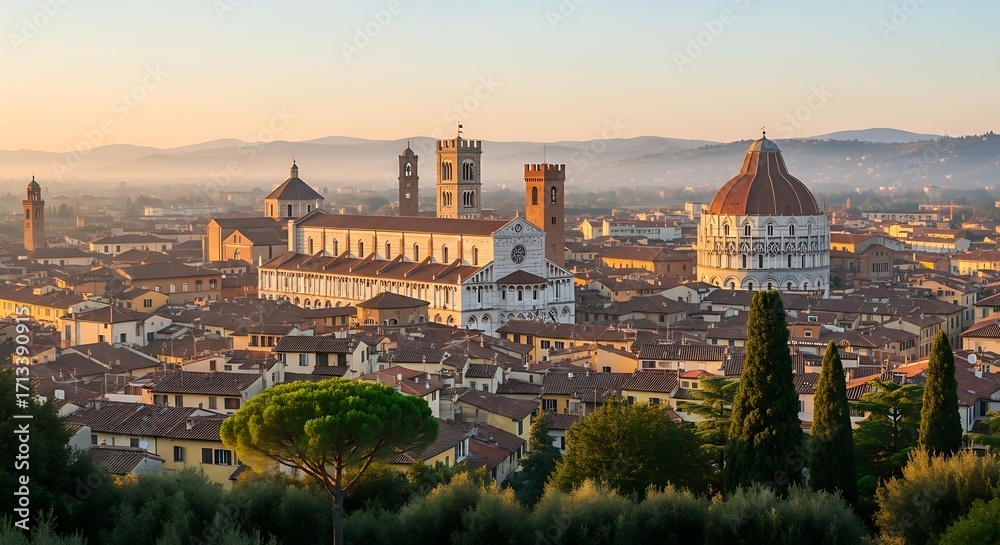 Obraz premium Panoramic View of Florence Italy at Sunrise.