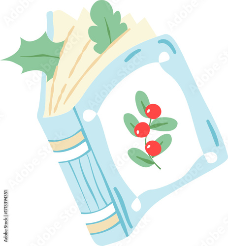 Girly Bookish Christmas Clipart Set – Cozy Feminine Holiday Illustrations, Books, Coffee, Ornaments, Cute Winter