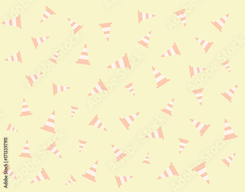 カラーコーン　パイロン　パターン　traffic cone　road cone　イラスト　背景　wallpaper　background