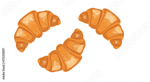 Golden brown freshly baked croissants perfect for breakfast or a delightful snack.